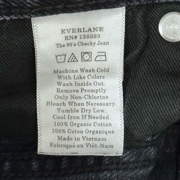 Everlane The 90’s Cheeky Jeans Black Wash Size 25 - Picture 7 of 11